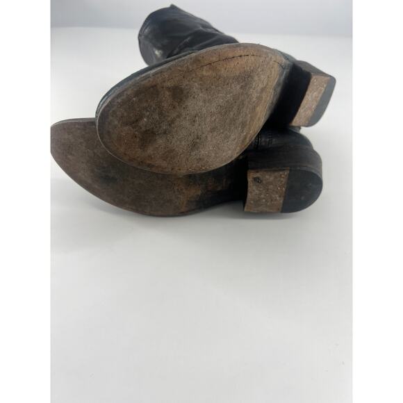 Frye Ankle Boots Womens Size 7.5 B Black Leather Booties Anna Shortie Basic - Picture 10 of 10